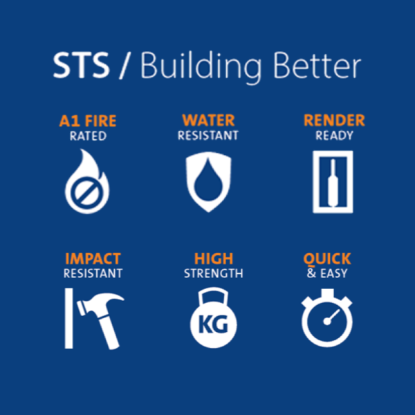 STS 12mm Fibre Cement Construction & Tile-Backing Board (1.2m x 0.8m)