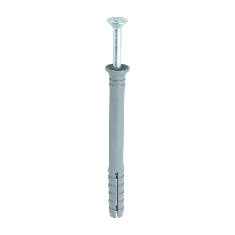 Nylon Hammer Fixings - PZ - Zinc - 6mm x 40mm (10 Pack)