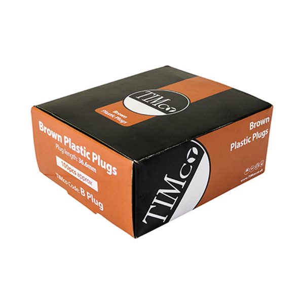 Plastic Plugs - Brown - 36mm (100 Pack)