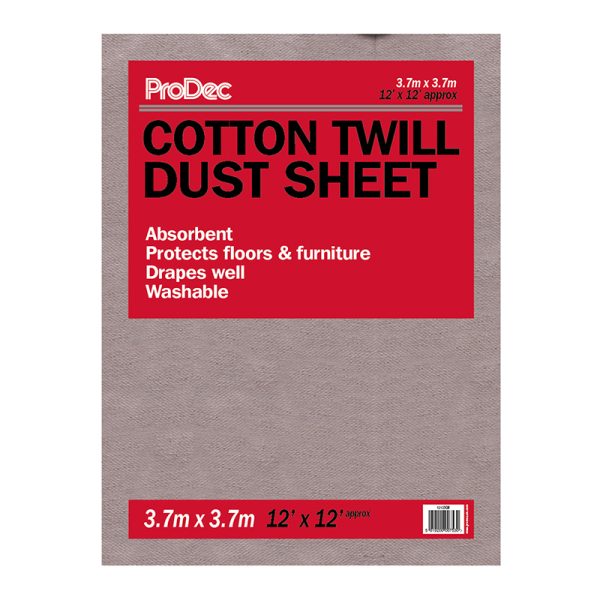 ProDec Cotton Twill Dust Sheet 3.7m x 3.7m (12' x 12')