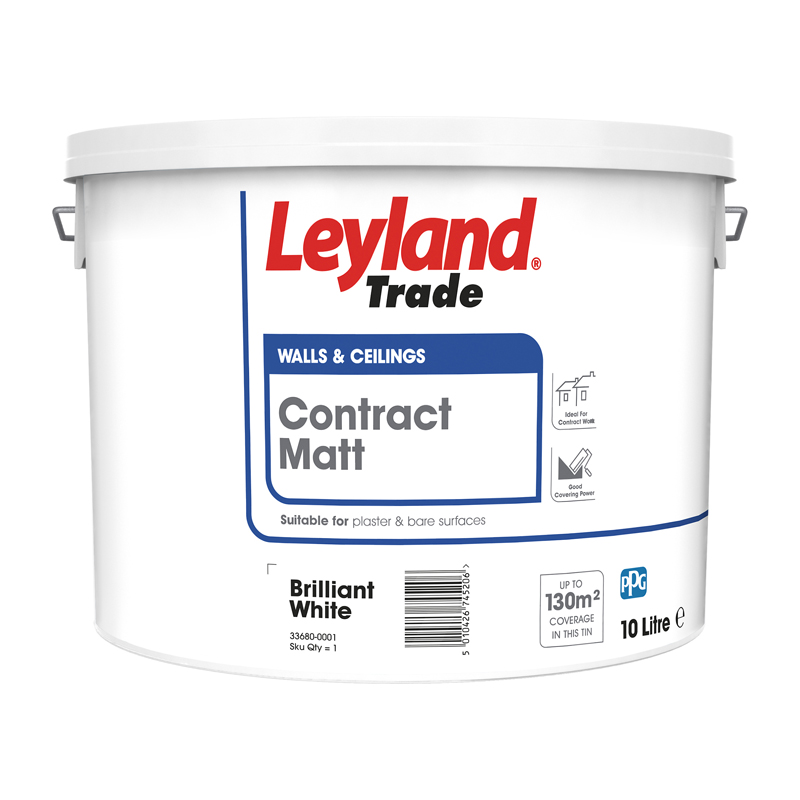 Leyland Trade Contract Matt Paint – Brilliant White (10L)