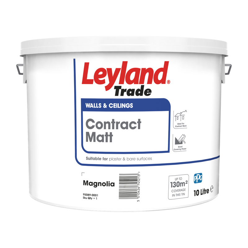 Leyland Trade Contract Matt Paint – Magnolia (10L)
