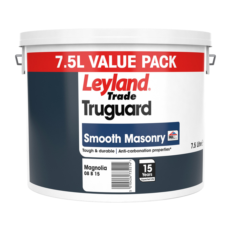 Leyland Trade Truguard Smooth Masonry Paint – Magnolia (7.5L)