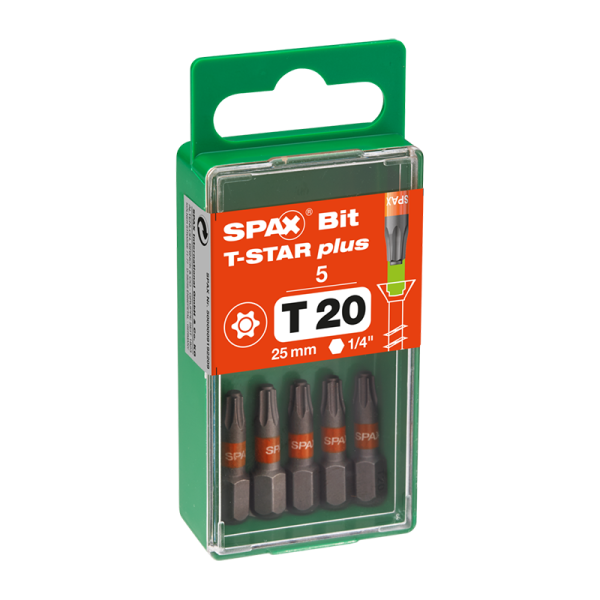 Spax T20 T-Star Plus 25mm Screwdriver Bits (5 Pack)