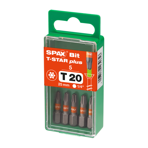 Spax T20 T-Star Plus 25mm Screwdriver Bits (5 Pack)