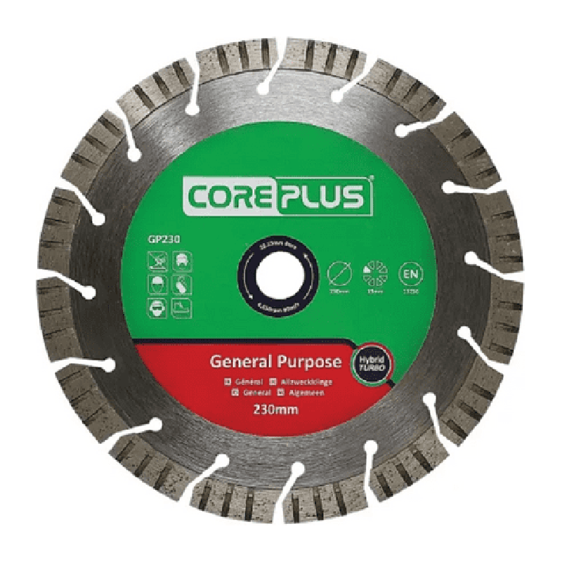 CorePlus General Purpose Hybrid Turbo Diamond Blade (230mm x 22.23mm)