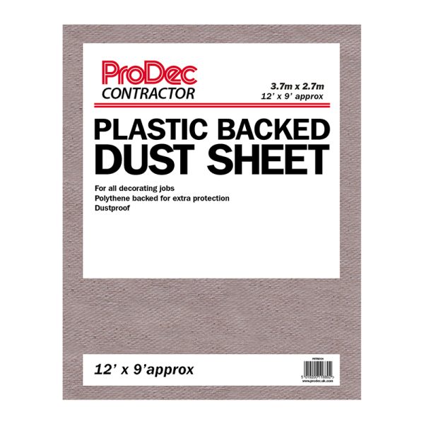 ProDec Contractor Plastic Backed Dust Sheet 3.7m x 2.7m (12'x 9')