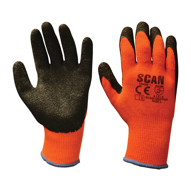 SCAN Gloves Thermal Latex Coated Size 10 (XL)