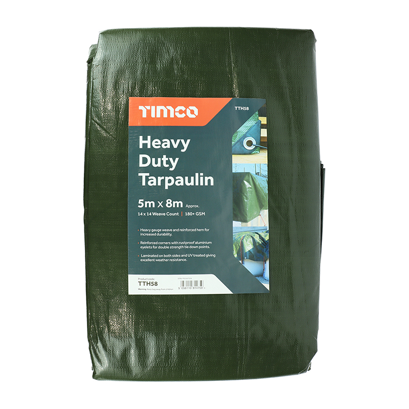 Heavy-Duty Tarpaulin – Green 5m x 8m