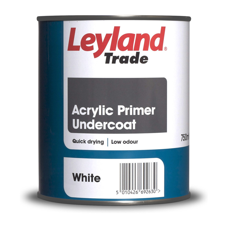 Leyland Trade Acrylic Primer Undercoat – White (0.75L)
