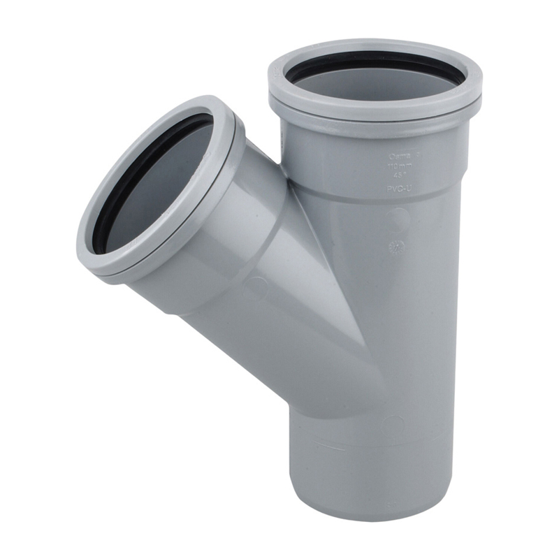 Wavin OsmaSoil S/S Branch 45&Deg; 110mm – Grey