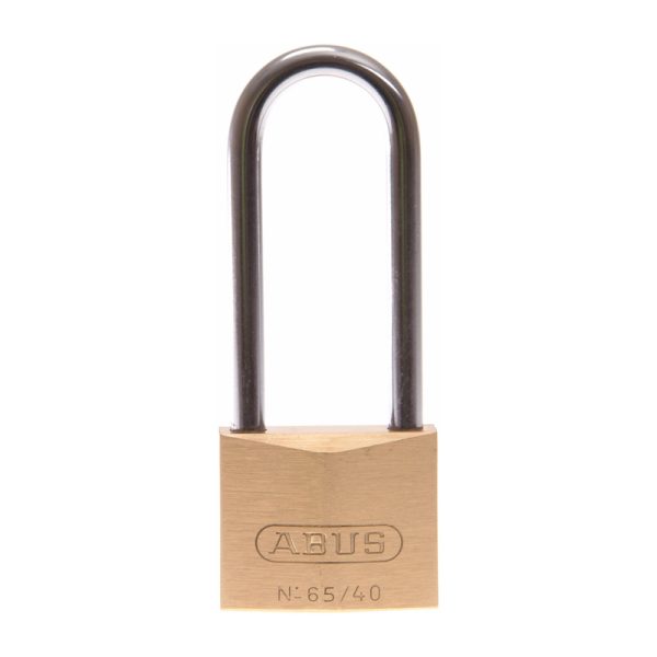 Abus Padlock 65/40mm - Brass (63mm Long Shackle)