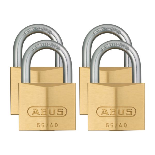 Abus Padlock 65/40mm - Brass (Quad Pack)