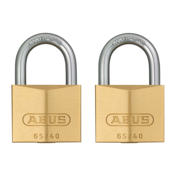 Abus Padlock 65/40mm - Brass (Twin Pack)