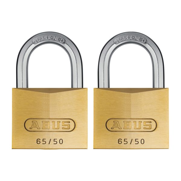 Abus Padlock 65/50mm - Brass (Twin Pack)