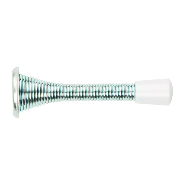 Union Sprung Door Stop 76mm - Bright Zinc Plate