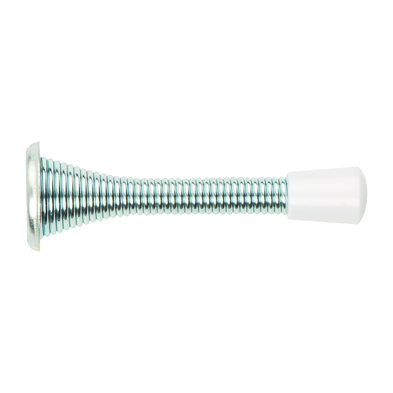 Union Sprung Door Stop 76mm – Bright Zinc Plate
