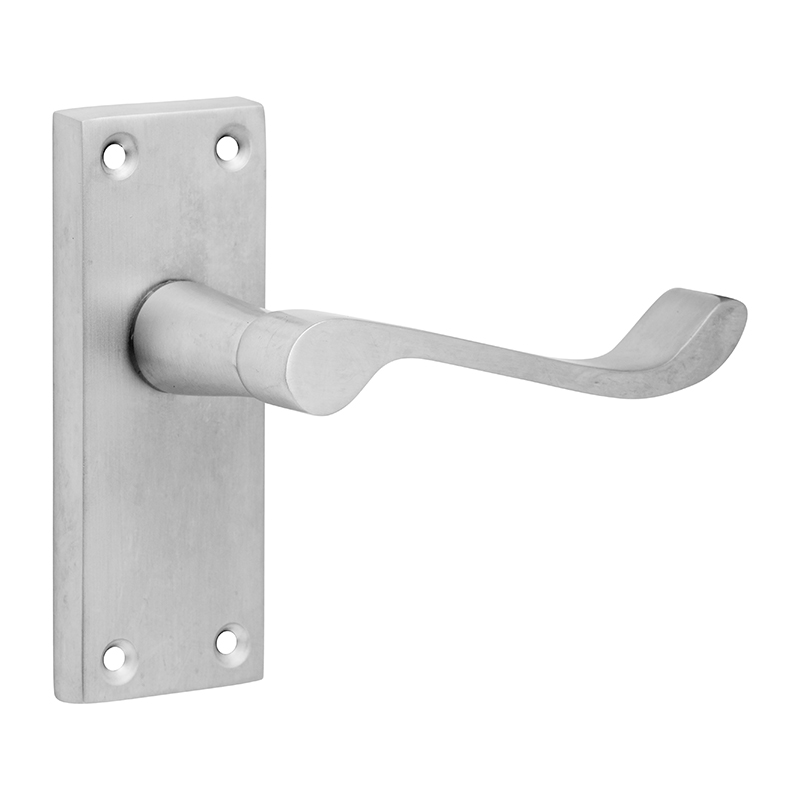 Union Victorian Scroll Short Lever Latch Furniture - Polished Chrome