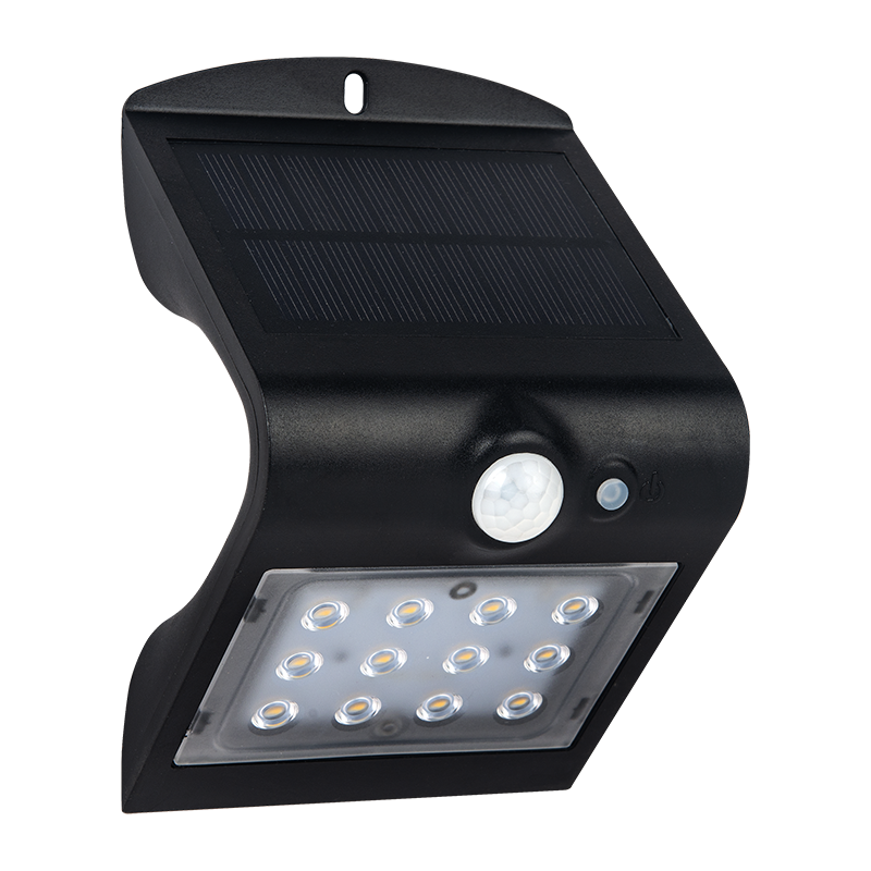 Luceco Guardian PIR Solar LED Wall Light IP65 – Black (220 Lumens)