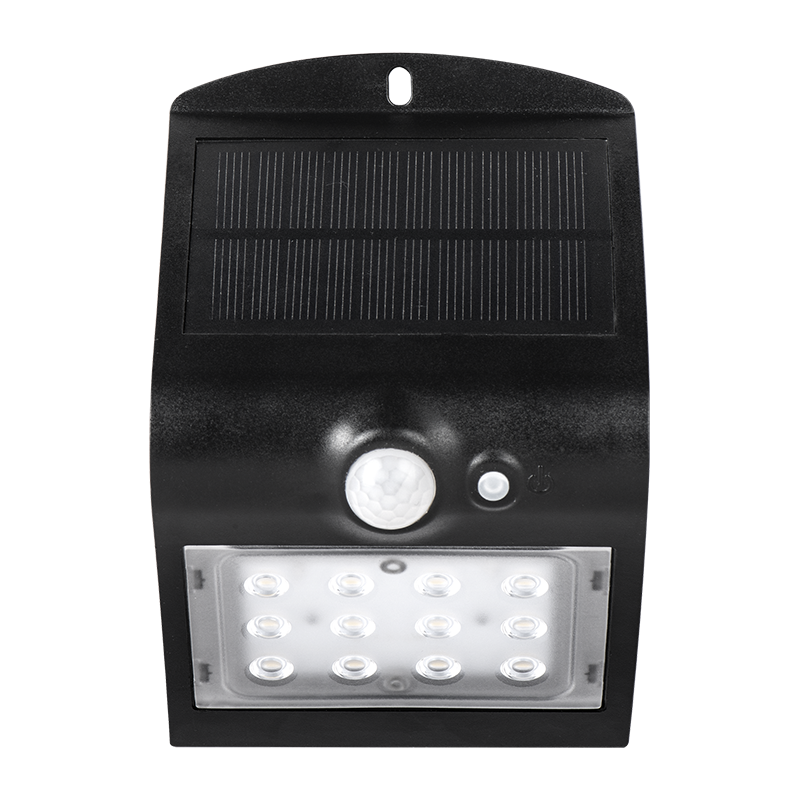 Luceco Guardian PIR Solar LED Wall Light IP65 - Black (220 Lumens)
