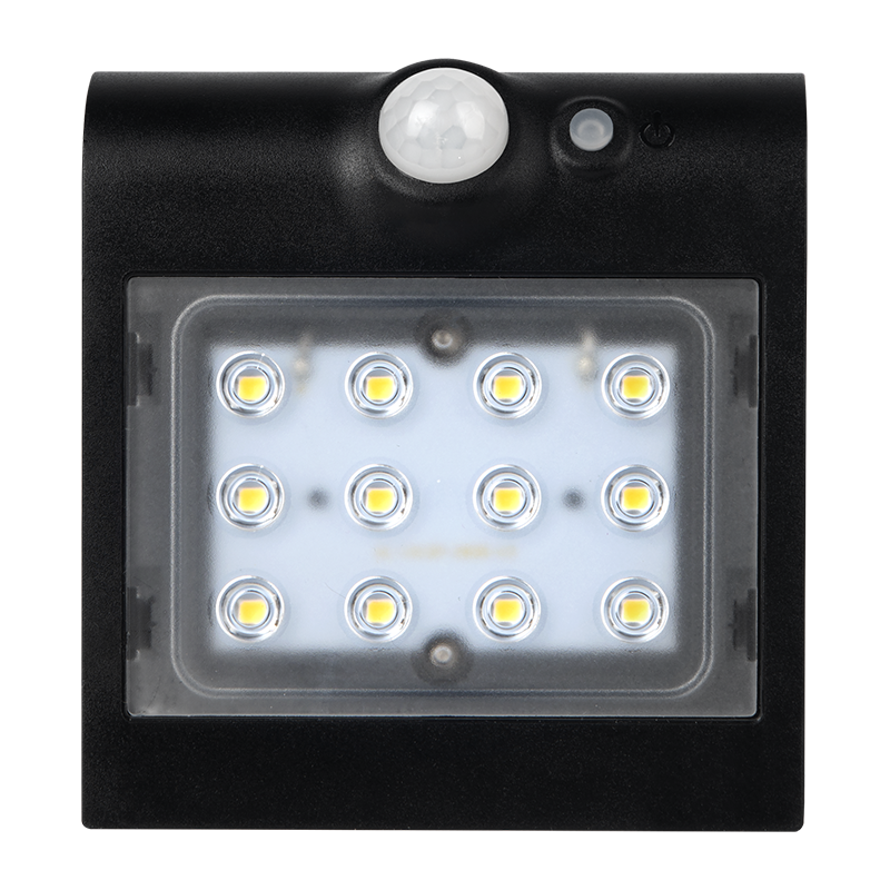 Luceco Guardian PIR Solar LED Wall Light IP65 - Black (220 Lumens)