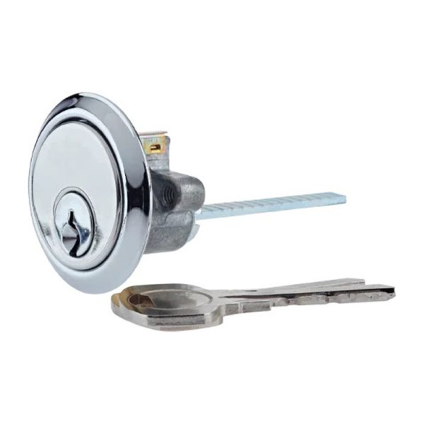 Yale Rim Cylinder Replacement with 4 Keys - Chrome