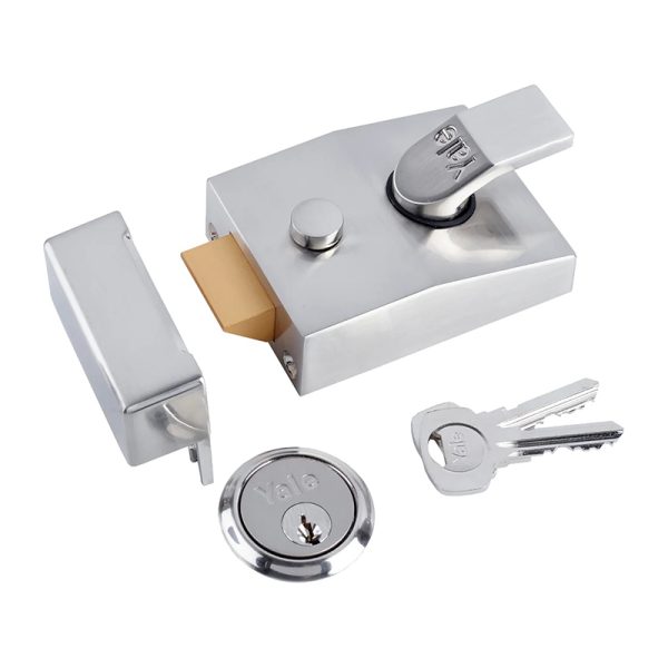 Yale Deadlocking Nightlatch 60mm Backset P89 - Satin Chrome