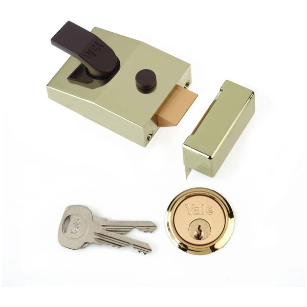 Yale Deadlocking Nightlatch 60mm Backset P89 - Polished Brass