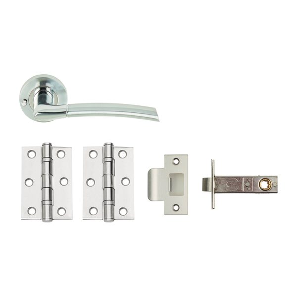 Union Plus Privacy Door Pack - Polished Stainless Steel / Satin Chrome