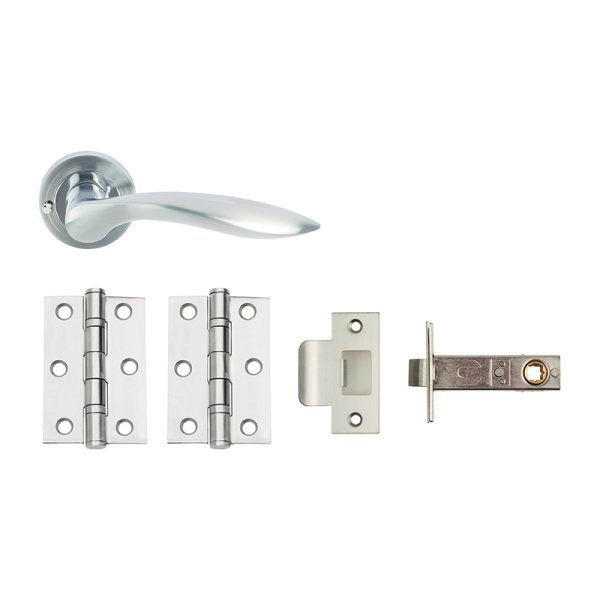 Union Open Privacy Door Pack Dual Finish - Polished Stainless Steel / Satin Chrome
