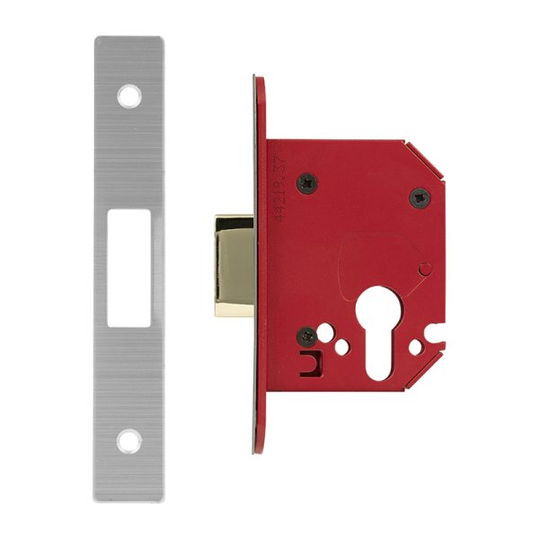 Union StrongBOLT Euro Profile Deadlock 45mm Backset - Stainless Steel