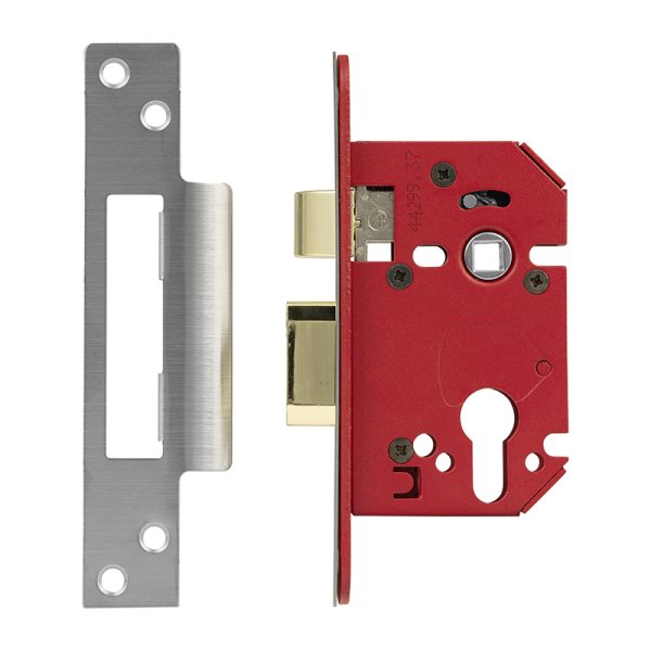Union StrongBOLT Euro Profile Sashlock 57mm Backset - Stainless Steel