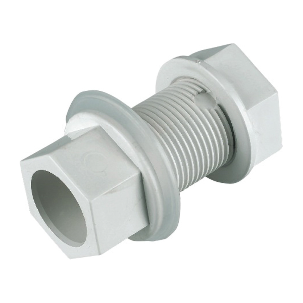 FloPlast 21.5mm Solvent Weld Overflow Straight Tank Connector - White