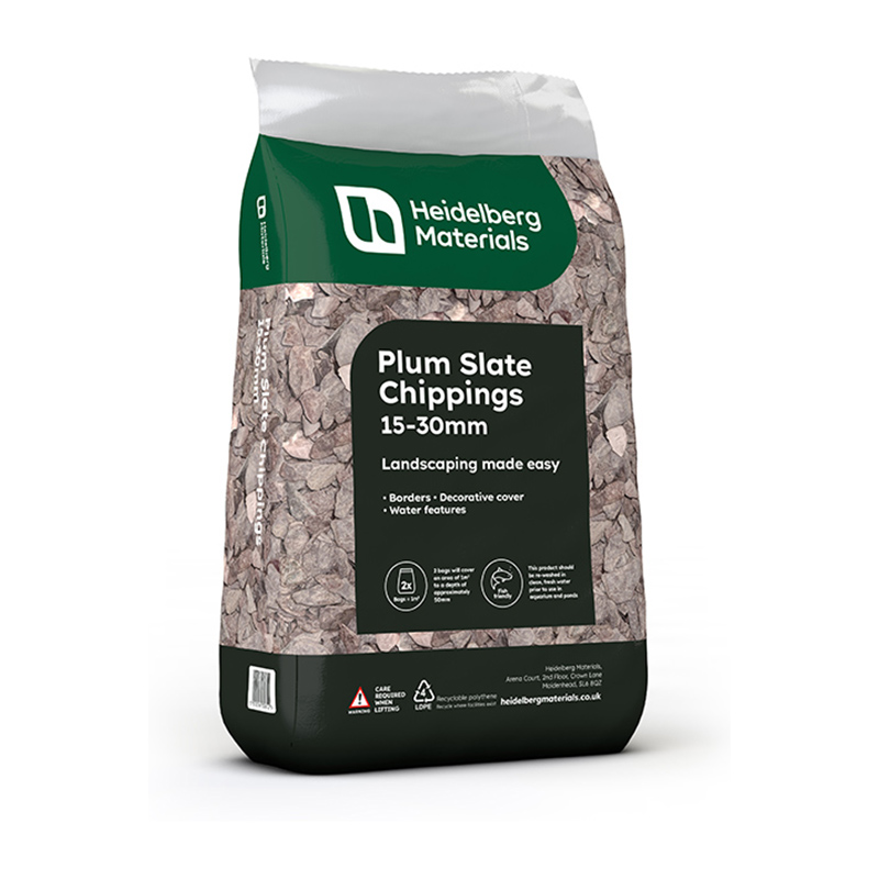 HB Chippings Plum Slate 15-30mm (25kg Poly Bag)