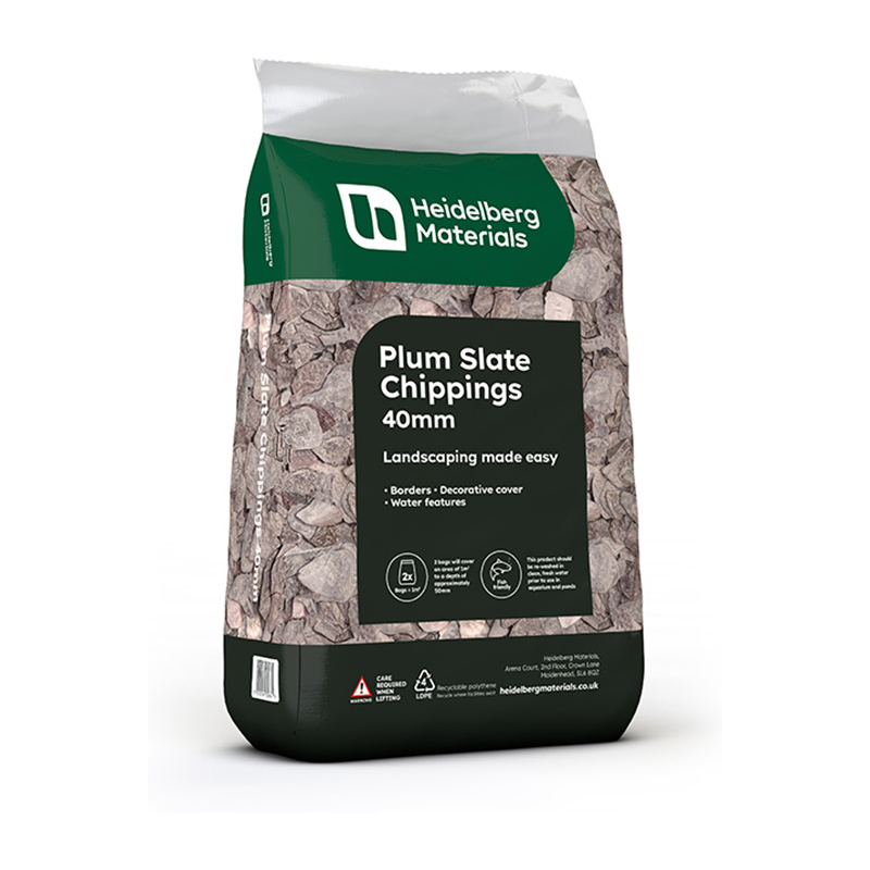 Chippings Plum Slate 40mm (25kg Poly Bag)