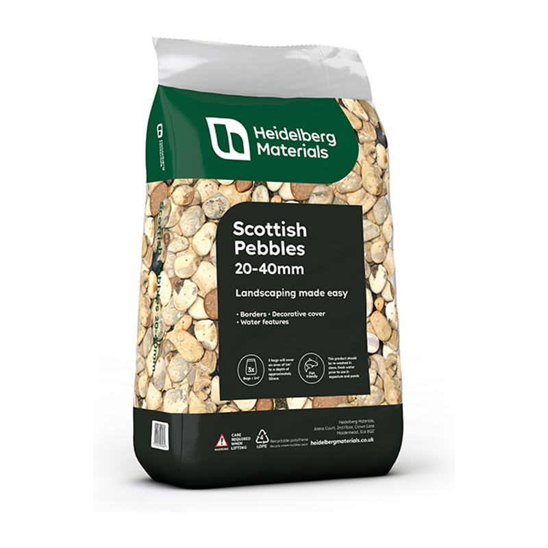 HB Scottish Pebbles 20-40mm (25kg Poly Bag)