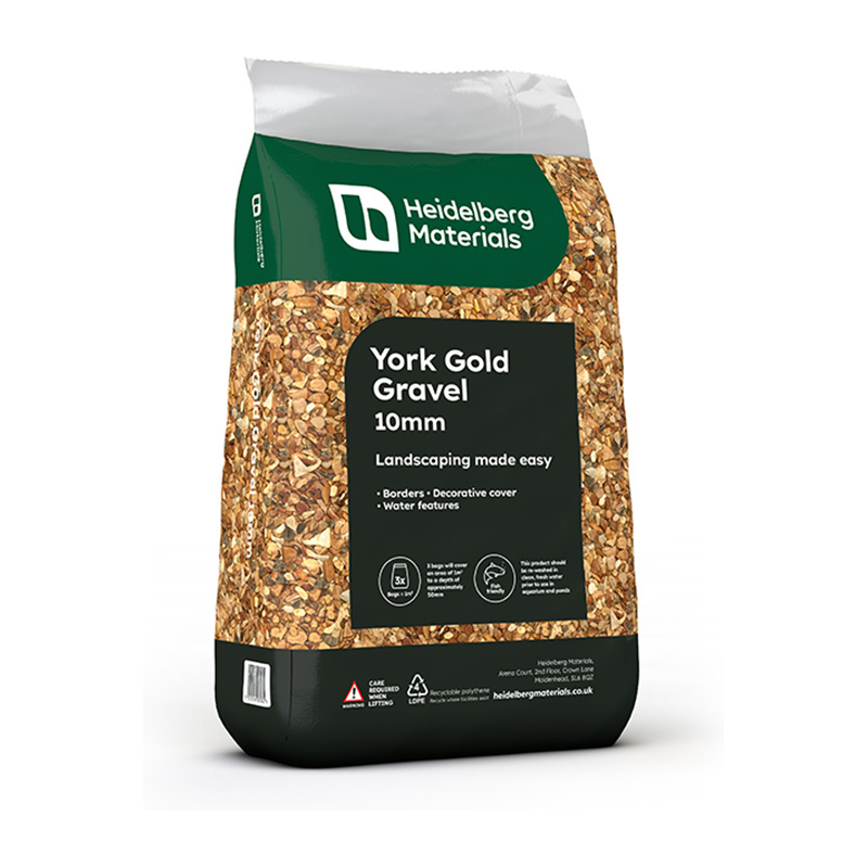 HB Chippings York Gold Gravel 10mm (25kg Poly Bag)