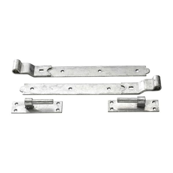 Perry Cranked Hook & Band Hinges No.130 - Galvanised 450mm / 18" (Pair)