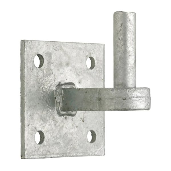 Perry Hinge Hook on 4"x4" Plate with Extended Shoulder No.153EX - Galvanised 19mm (¾")