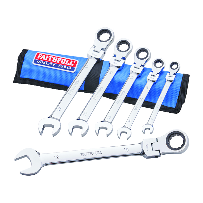 Faithfull Ratcheting Combi Spanner Set – 6 Piece