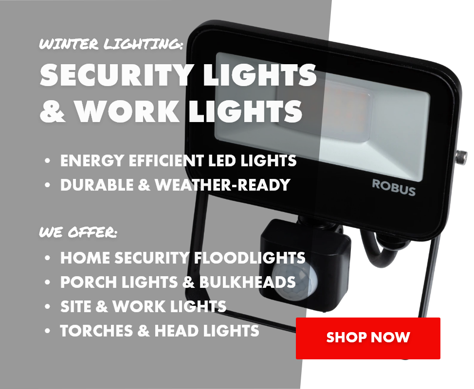 Building Product Winter Lighting Security Light and Work Lights Promo Image - Promotion of Range