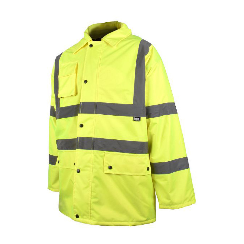 Scan Hi-Vis Reflective Waterproof Motorway Jacket – Yellow (M)