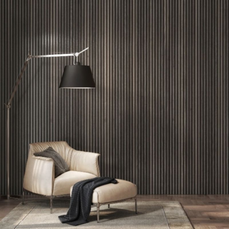 Acoustic Slat Wall Panel – Smoked Oak 2400mm x 600mm x 21mm