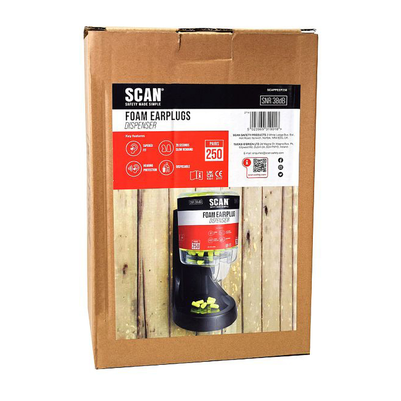 Scan Foam Ear Plugs Dispenser - Yellow SNR38 (250 Pairs)