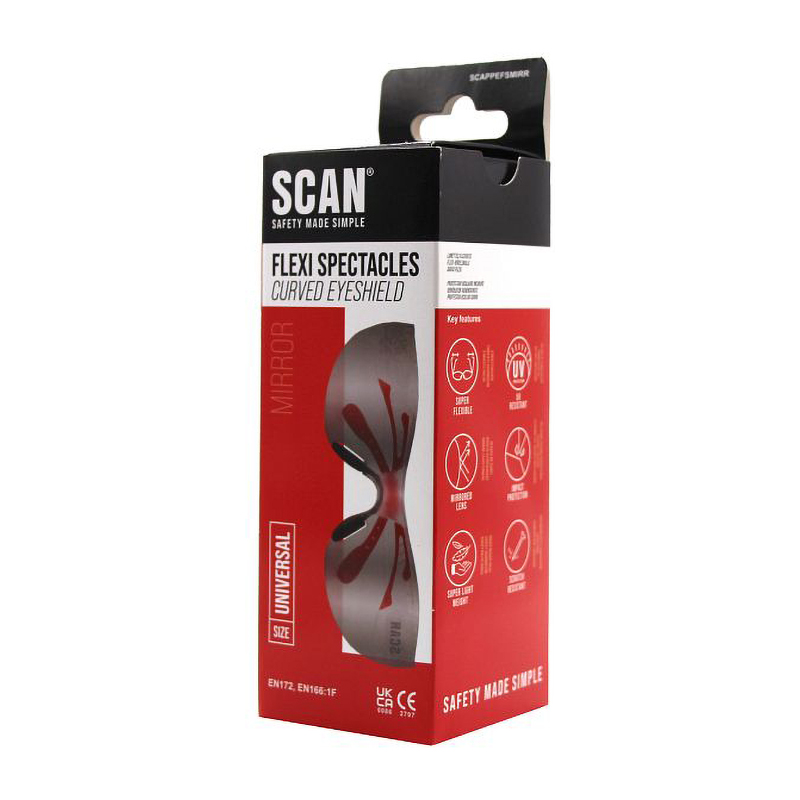 Scan Flexi Spectacles Safety Glasses - Mirror