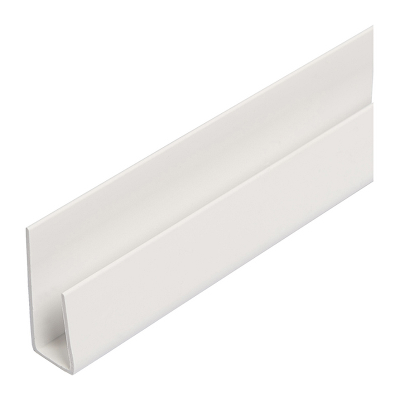 Kestrel uPVC J-Trim Fixing Channel – White (9mm x 5m)