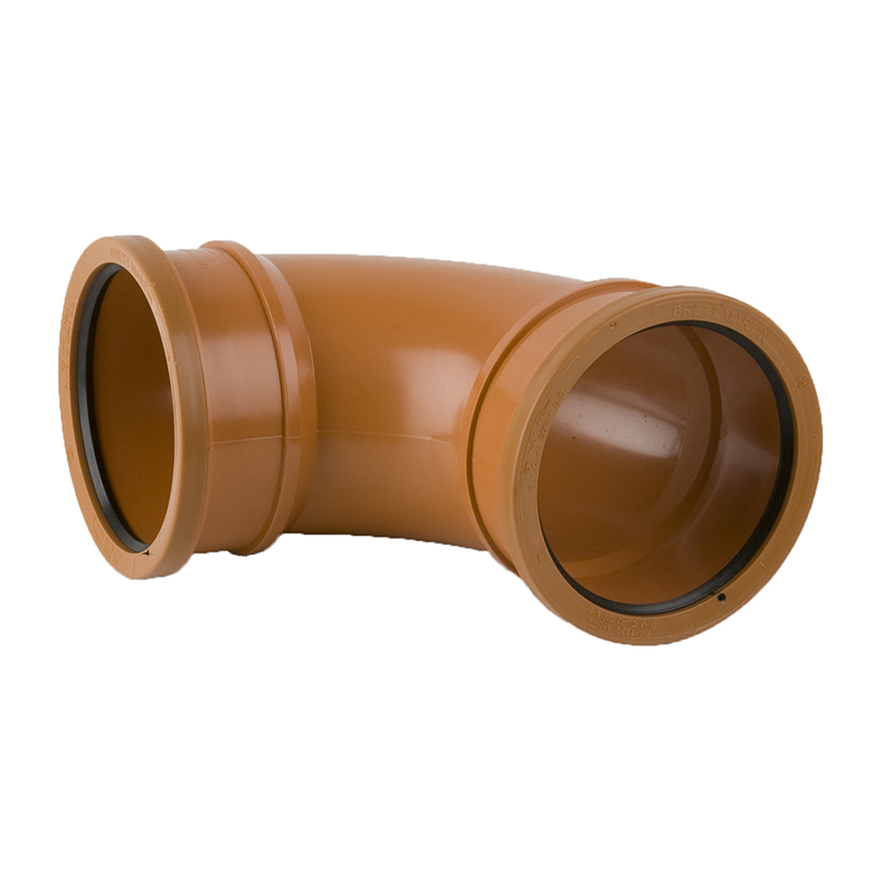 Brett Martin 110mm Underground Bend 87.5&deg; – Orange/Brown (Double Socket)