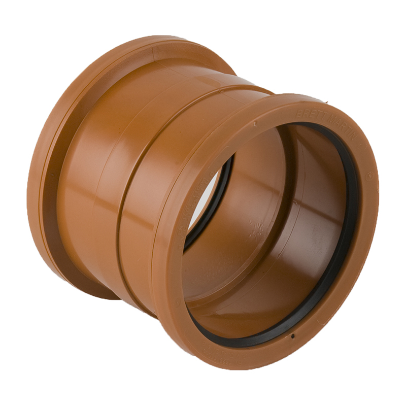 Brett Martin 110mm Underground Coupling – Orange/Brown (Double Socket)
