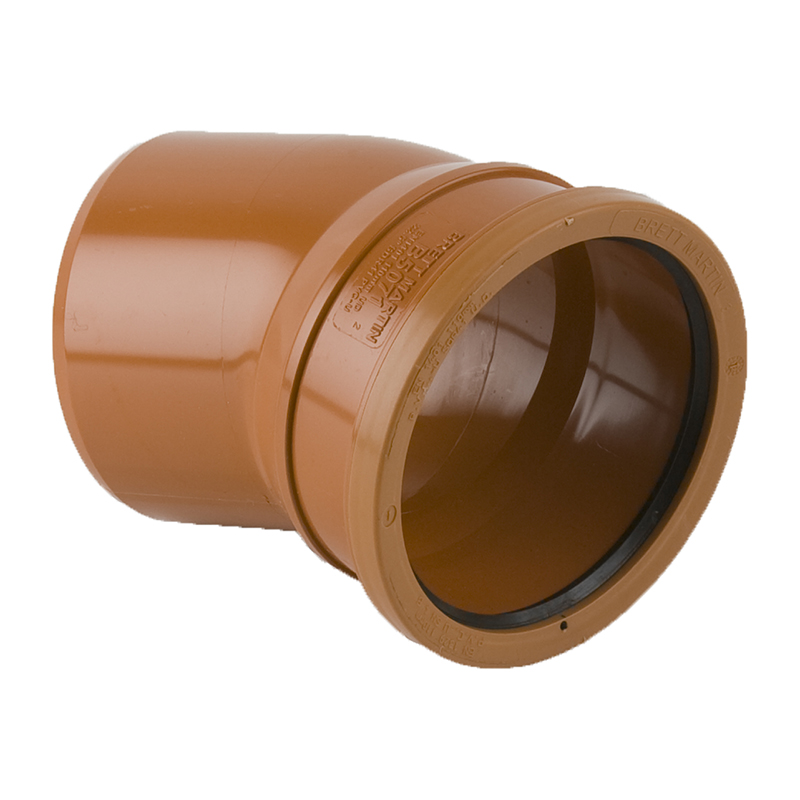 Brett Martin 110mm Underground Bend 30&deg; – Orange/Brown (Single Socket)