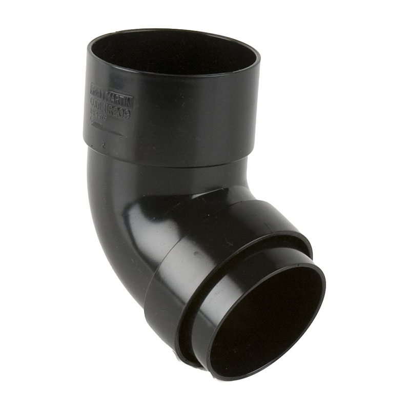 Brett Martin 68mm Round Downpipe Offset Bend 112.5&deg; – Black